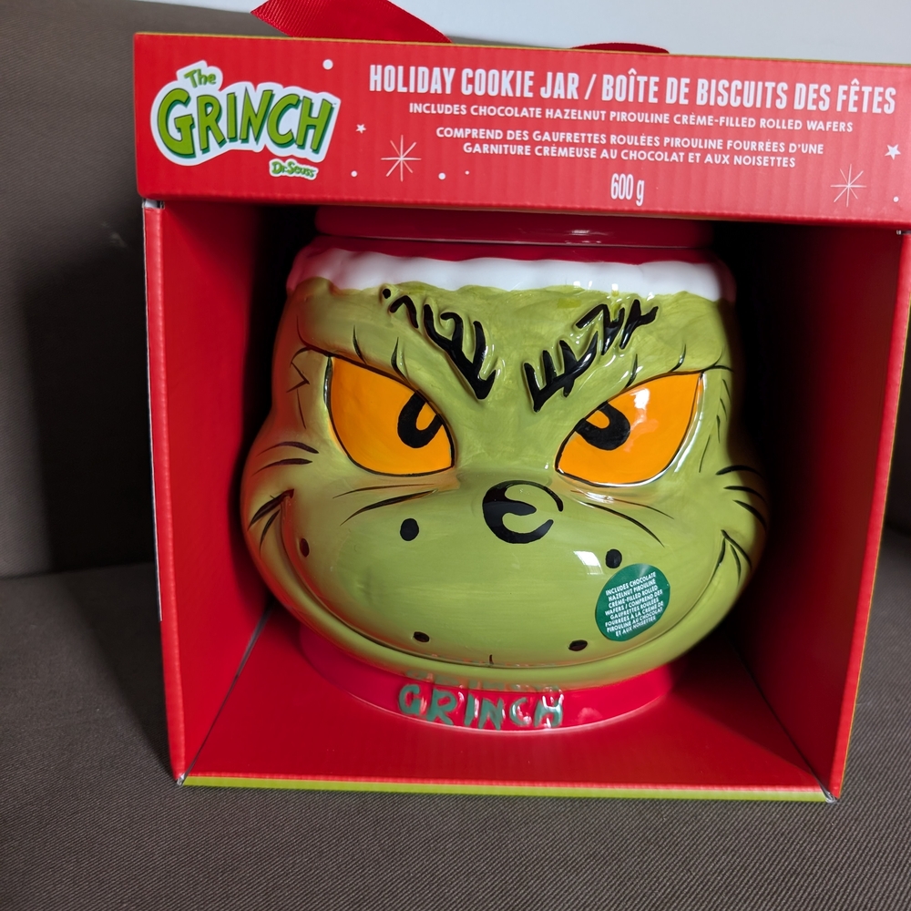 The Grinch Holiday Cookie Jar - Green & Orange